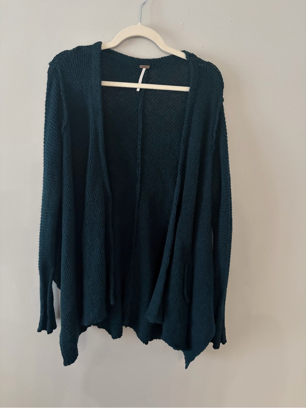 Free People Shark Bite Hem Navy Cardigan
